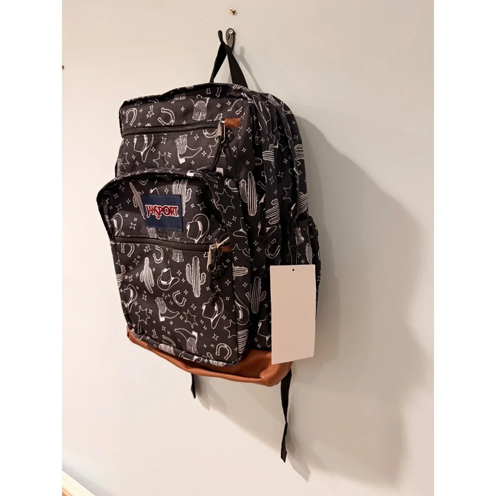 JanSport Cool Student Backpack Black Western Cactus Print JS0A2SDDA0F New 34L